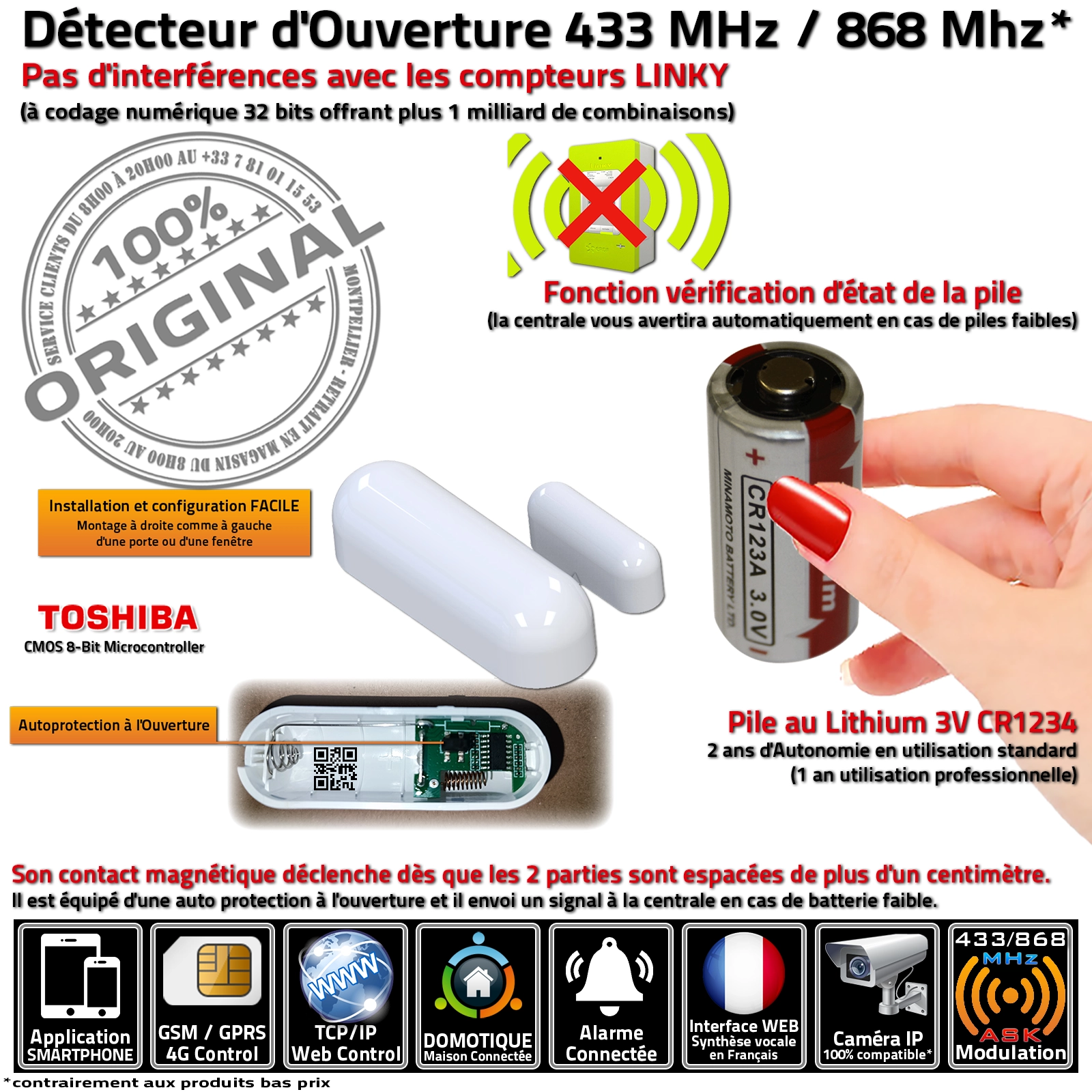 Détecteur d'Ouverture MD-211R Meian : Installation Facile et Surveillance Efficace