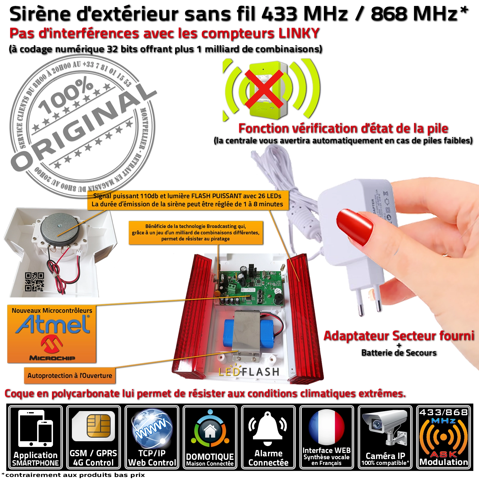 Explorez les fonctionnalités avancées de la sirène Meian MD-334R.